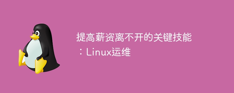 提高薪资离不开的关键技能:Linux运维