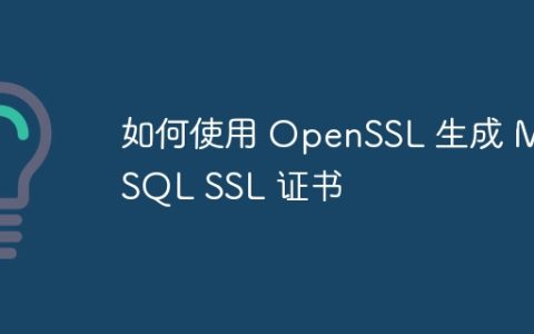 如何使用 OpenSSL 生成 MySQL SSL 证书