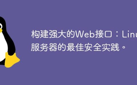 构建强大的Web接口：Linux服务器的最佳安全实践。