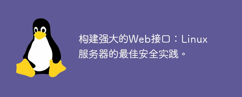 构建强大的Web接口:Linux服务器的最佳安全实践。