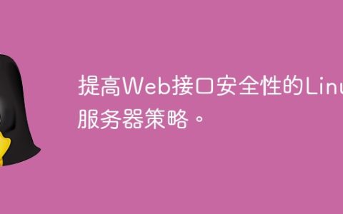 提高Web接口安全性的Linux服务器策略。