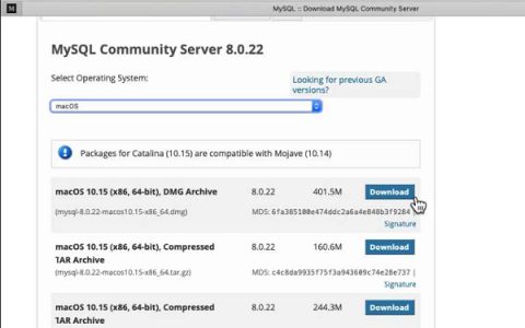 在 macOS 上安装 MySQL