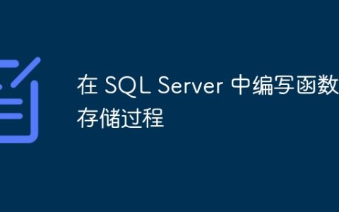 在 SQL Server 中编写函数和存储过程