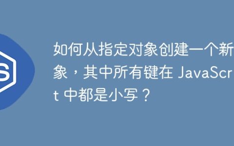 如何从指定对象创建一个新对象，其中所有键在 JavaScript 中都是小写？