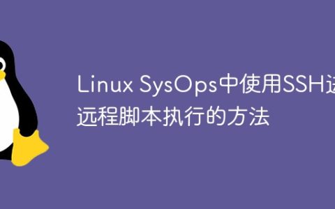 Linux SysOps中使用SSH进行远程脚本执行的方法