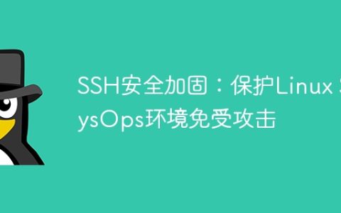 SSH安全加固：保护Linux SysOps环境免受攻击
