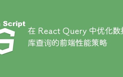 在 React Query 中优化数据库查询的前端性能策略