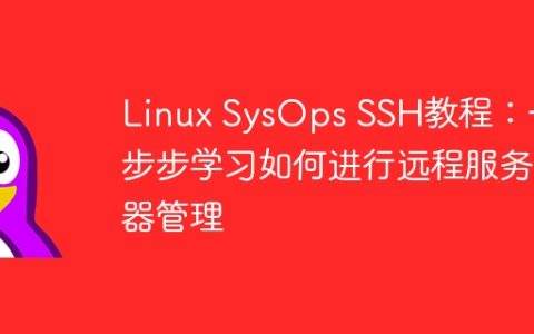 Linux SysOps SSH教程：一步步学习如何进行远程服务器管理