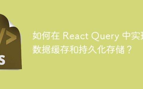 如何在 React Query 中实现数据缓存和持久化存储？