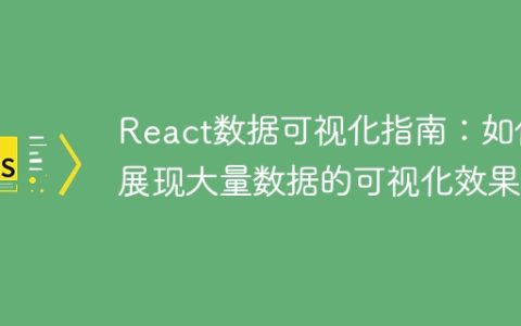 React数据可视化指南：如何展现大量数据的可视化效果