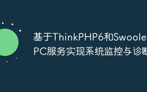 基于ThinkPHP6和Swoole的RPC服务实现系统监控与诊断