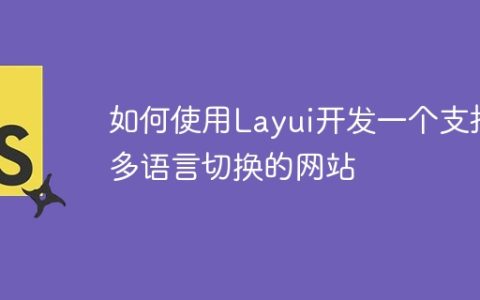 如何使用Layui开发一个支持多语言切换的网站