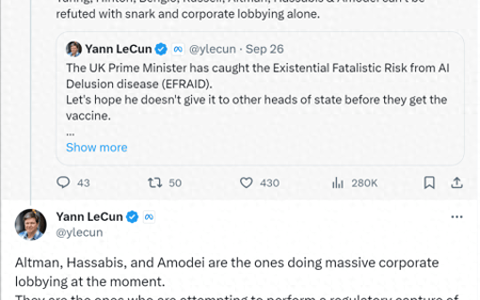 图灵奖得主吵起来了，LeCun：Bengio、Hinton等AI灭绝论是荒谬的