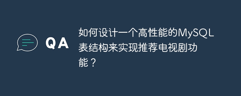如何设计一个高性能的MySQL表结构来实现推荐电视剧功能?