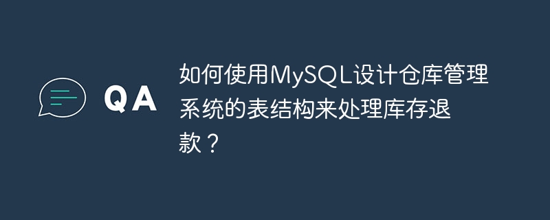 如何使用MySQL设计仓库管理系统的表结构来处理库存退款?