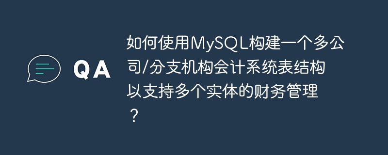 如何使用MySQL构建一个多公司/分支机构会计系统表结构以支持多个实体的财务管理?