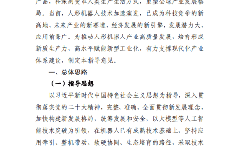 工信部：研发基于人工智能大模型的人形机器人“大脑”