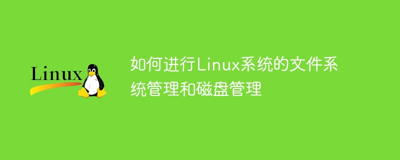 如何进行linux系统的文件系统管理和磁盘管理