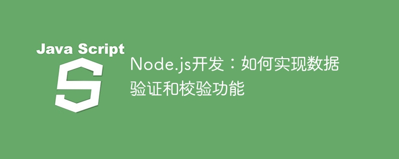 node.js开发:如何实现数据验证和校验功能