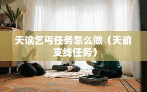 天谕乞丐任务怎么做（天谕 支线任务）