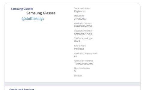 三星申请商标“Samsung Glasses”用于AR/VR头显眼镜