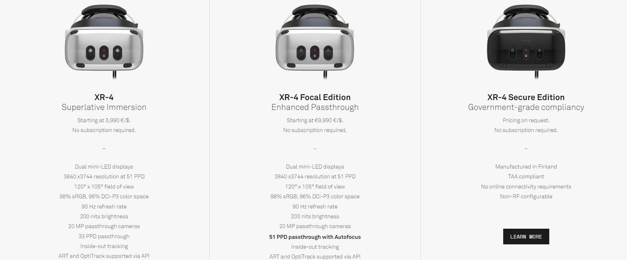 Varjo推出最新XR-4 VR/MR头戴式显示器,两个2000万像素摄像头实现实时逼真MR透视