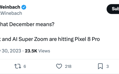 谷歌 Pixel 8 Pro 有望年内获推 Video Boost 及 AI Super Zoom