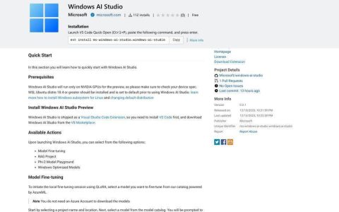 第一步：在 Windows 上安装 Linux，使用微软 Windows AI Studio 工具