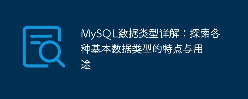 解析MySQL数据类型:探索不同基本数据类型的特性和应用