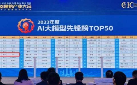 通信产业报《2023AI大模型先锋榜TOP50》选中了360智脑大模型