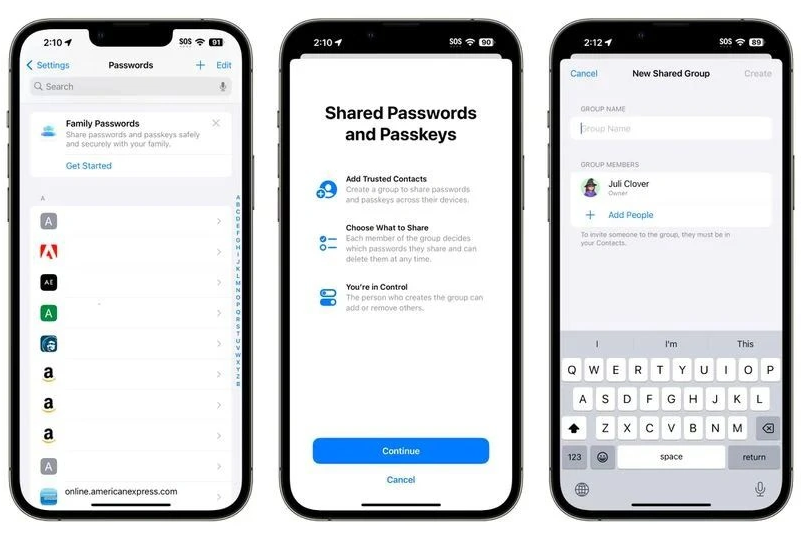 iOS 17如何通过 iCloud 钥匙串向好友分享密码?