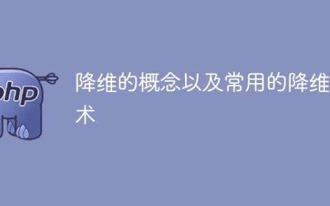 常见降维技术及其概念