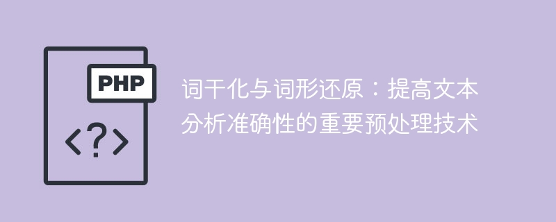词干化和词形还原:提高文本分析精确度的关键预处理技术