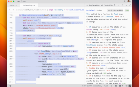 基于Rust的Zed编辑器已开源，内置对OpenAI和GitHub Copilot的支持