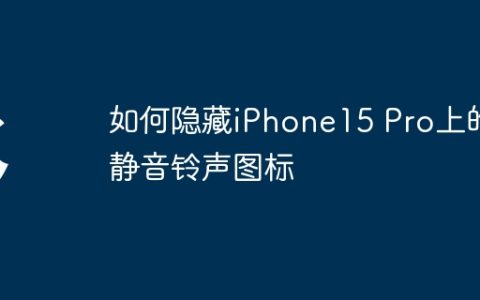 如何隐藏iPhone15 Pro上的静音铃声图标