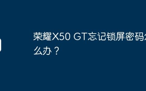 荣耀X50 GT忘记锁屏密码怎么办？