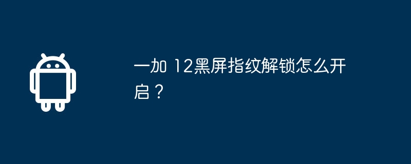 一加 12黑屏指纹解锁怎么开启?