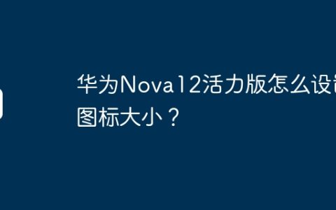 华为Nova12活力版怎么设置图标大小？