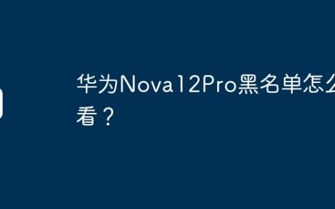 华为Nova12Pro黑名单怎么查看？