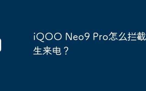 iQOO Neo9 Pro怎么拦截陌生来电？