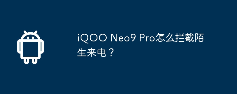 iqoo neo9 pro怎么拦截陌生来电?
