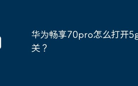 华为畅享70pro怎么打开5g开关？