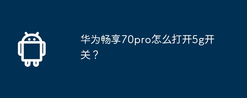 华为畅享70pro怎么打开5g开关?