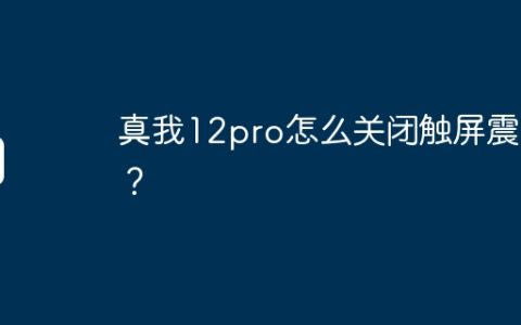 真我12pro怎么关闭触屏震动？