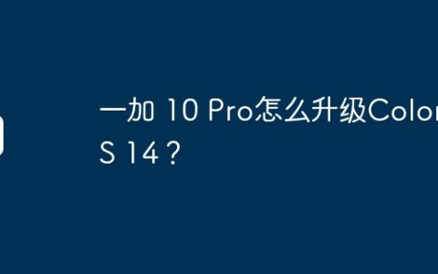 一加 10 Pro怎么升级ColorOS 14？