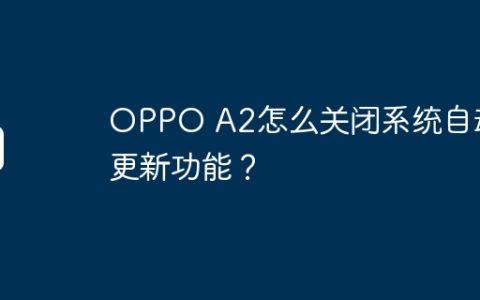 OPPO A2怎么关闭系统自动更新功能？