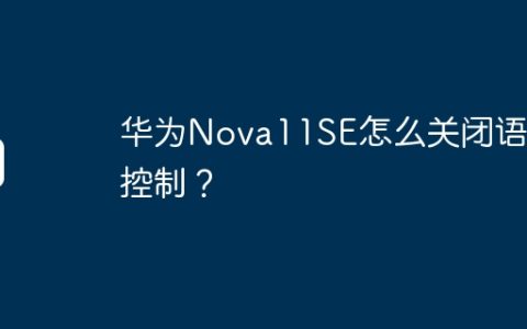 华为Nova11SE怎么关闭语音控制？