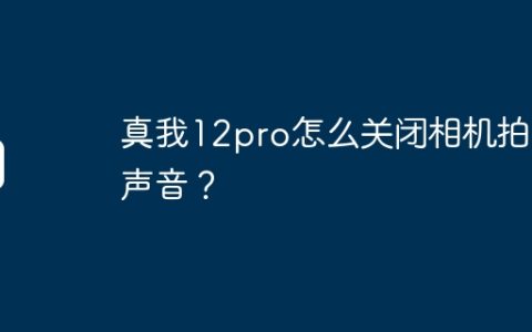 真我12pro怎么关闭相机拍照声音？