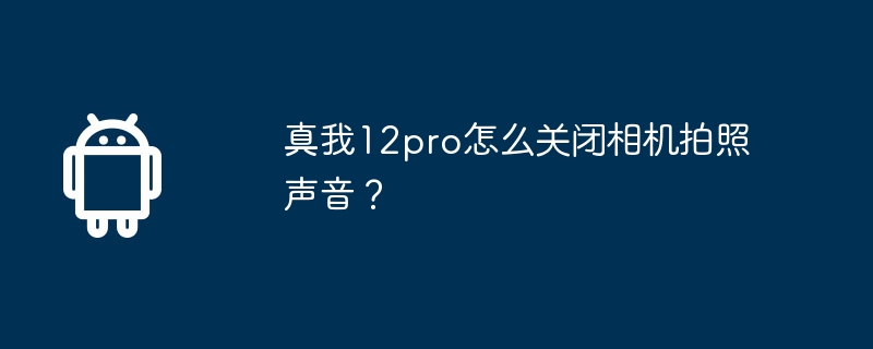 真我12pro怎么关闭相机拍照声音?