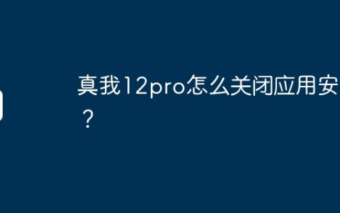 真我12pro怎么关闭应用安装？